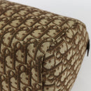 Christian Dior Trotter Canvas Boston Bag Beige Gold Auth 167991-12