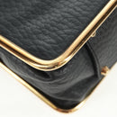 Chloe Chain Shoulder Bag Leather Black Gold Auth 167993V-12