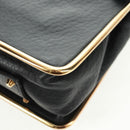Chloe Chain Shoulder Bag Leather Black Gold Auth 167993V-15