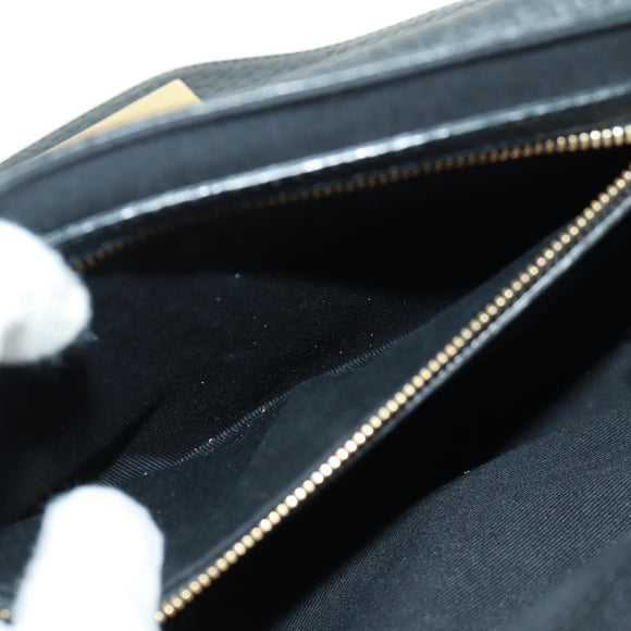 Chloe Chain Shoulder Bag Leather Black Gold Auth 167993V