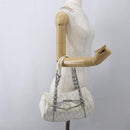Christian Dior Trotter Canvas Romantic Chain Bag PVC White Silver Auth 167994-23