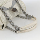 Christian Dior Trotter Canvas Romantic Chain Bag PVC White Silver Auth 167994-7