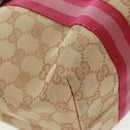 GUCCI GG Canvas Sherry Line Tote Bag Beige Gold 137396 Auth 167995V-9
