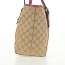 GUCCI GG Canvas Sherry Line Tote Bag Beige Gold 137396 Auth 167995V-3