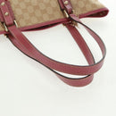 GUCCI GG Canvas Sherry Line Tote Bag Beige Gold 137396 Auth 167995V-7