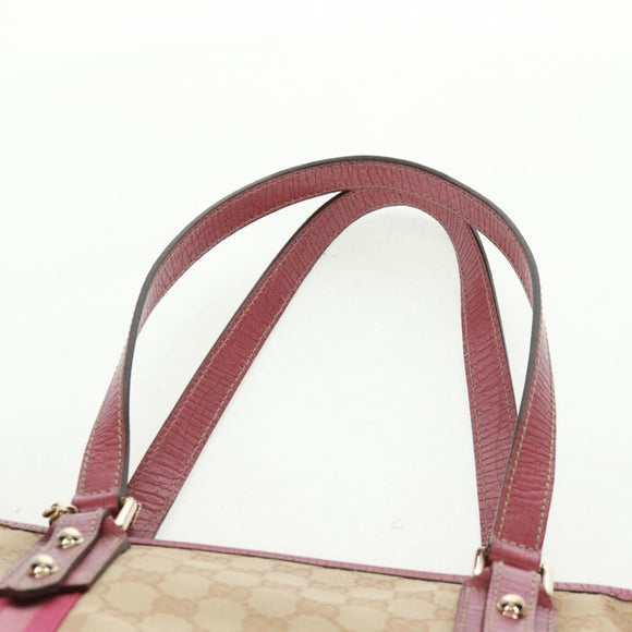 GUCCI GG Canvas Sherry Line Tote Bag Beige Gold 137396 Auth 167995V