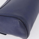 Salvatore Ferragamo Gancini Shoulder Bag Leather Navy Gold Auth 167996-15