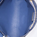 Salvatore Ferragamo Gancini Shoulder Bag Leather Navy Gold Auth 167996-11