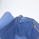 Salvatore Ferragamo Gancini Shoulder Bag Leather Navy Gold Auth 167996-19