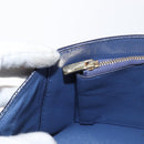 Salvatore Ferragamo Gancini Shoulder Bag Leather Navy Gold Auth 167996-21