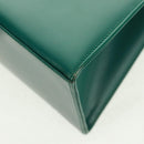 Christian Dior Hand Bag Leather Green Gold Auth 167999V-14