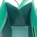 Christian Dior Hand Bag Leather Green Gold Auth 167999V-21