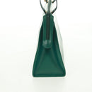 Christian Dior Hand Bag Leather Green Gold Auth 167999V-4