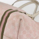 GUCCI GG Canvas Sherry Line Tote Bag Roze Goud kaki 139260 Auth 168002-12