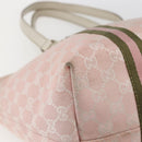 GUCCI GG Canvas Sherry Line Tote Bag Roze Goud kaki 139260 Auth 168002-13