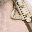 GUCCI GG Canvas Sherry Line Tote Bag Roze Goud kaki 139260 Auth 168002-14