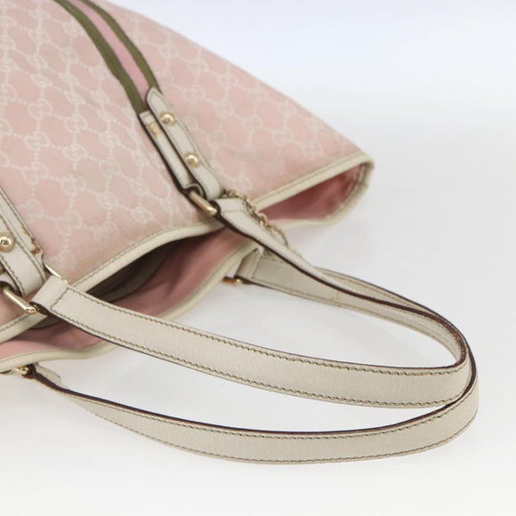 GUCCI GG Canvas Sherry Line Tote Bag Roze Goud kaki 139260 Auth 168002