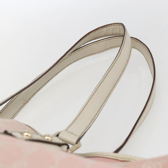 GUCCI GG Canvas Sherry Line Tote Bag Roze Goud kaki 139260 Auth 168002