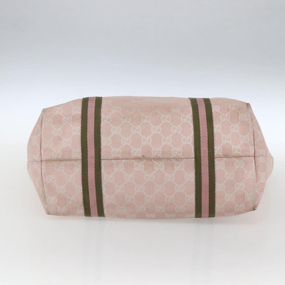 GUCCI GG Canvas Sherry Line Tote Bag Roze Goud kaki 139260 Auth 168002