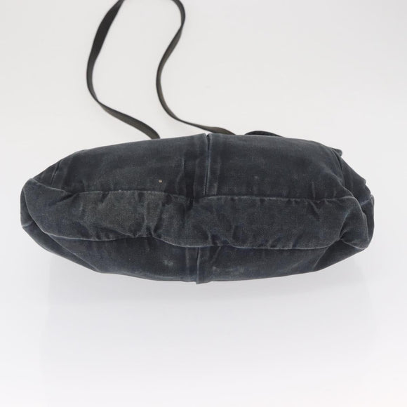 Miu Miu Shoulder Bag Canvas 2way Navy Gold Auth 168005