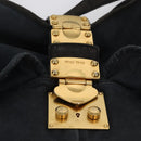Miu Miu Shoulder Bag Canvas 2way Navy Gold Auth 168005-18