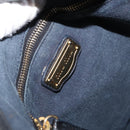 Miu Miu Shoulder Bag Canvas 2way Navy Gold Auth 168005-19