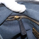 Miu Miu Shoulder Bag Canvas 2way Navy Gold Auth 168005-22