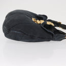 Miu Miu Shoulder Bag Canvas 2way Navy Gold Auth 168005-3