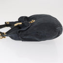 Miu Miu Shoulder Bag Canvas 2way Navy Gold Auth 168005-4