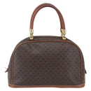 CELINE Macadam Canvas Hand Bag PVC Leather Brown Gold Auth 168006-3