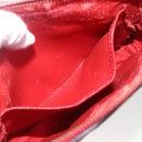 CELINE Circle Hand Bag Leather 2way Red Gold Auth 168014-22