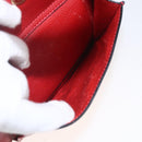 CELINE Circle Hand Bag Leather 2way Red Gold Auth 168014-23