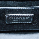 CHANEL Camellia Hand Hand Bag Satin Black CC Auth 168015V-19