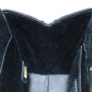 CHANEL Camellia Hand Hand Bag Satin Black CC Auth 168015V-21