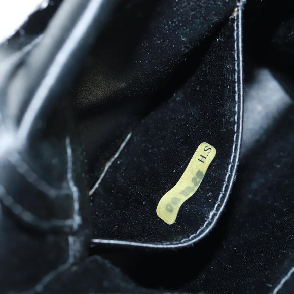 CHANEL Camellia Hand Hand Bag Satin Black CC Auth 168015V