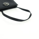 CHANEL Camellia Hand Hand Bag Satin Black CC Auth 168015V-7