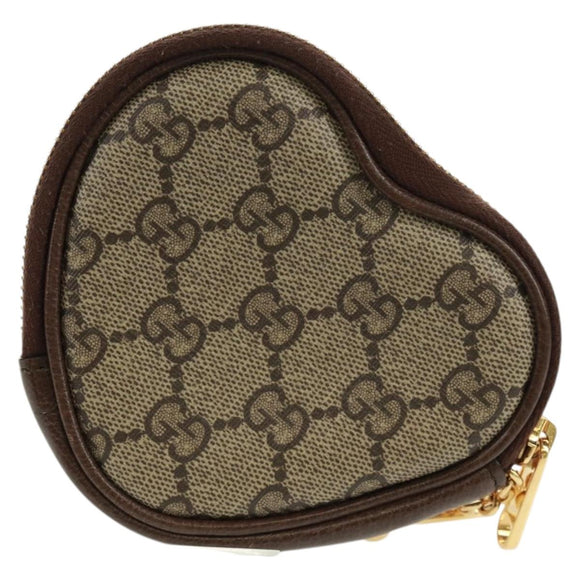 GUCCI GG Supreme Bananya Coin Purse PVC Beige Gold 701062 Auth 168024M