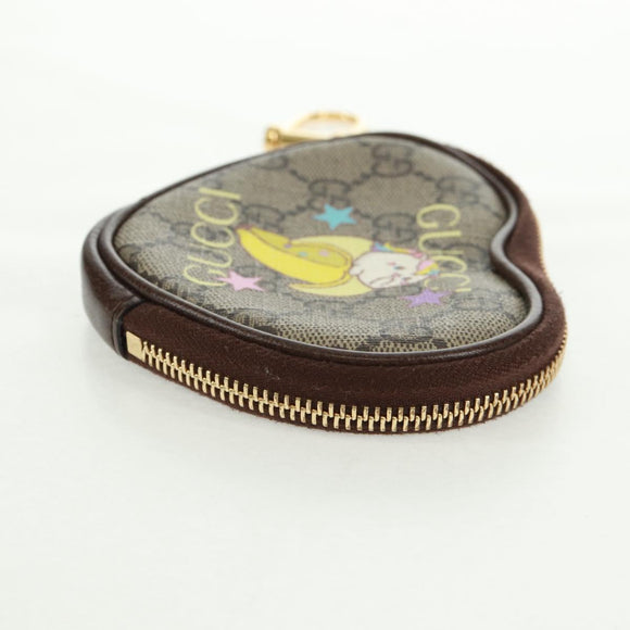 GUCCI GG Supreme Bananya Coin Purse PVC Beige Gold 701062 Auth 168024M