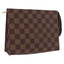 LOUIS VUITTON Damier Ebene Poche Toilette 19 Pouch N47544 LV Auth 168026V-1