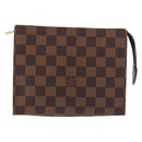 LOUIS VUITTON Damier Ebene Poche Toilette 19 Pouch N47544 LV Auth 168026V-13