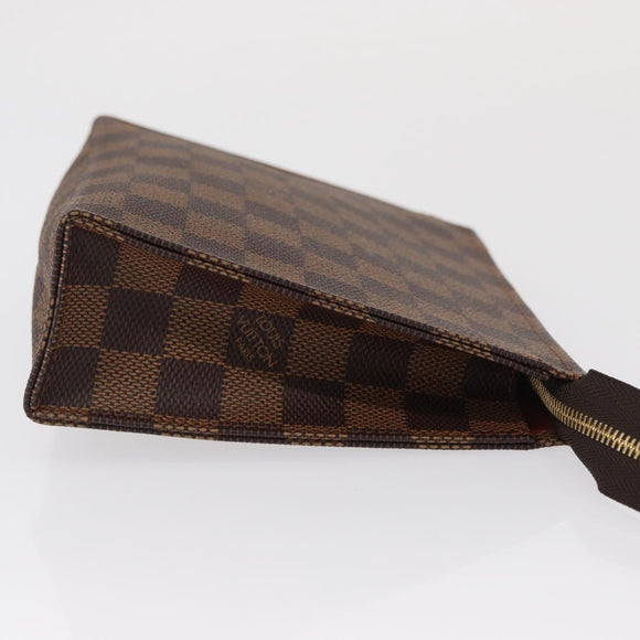 LOUIS VUITTON Damier Ebene Poche Toilette 19 Pouch N47544 LV Auth 168026V