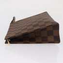 LOUIS VUITTON Damier Ebene Poche Toilette 19 Pouch N47544 LV Auth 168026V-4