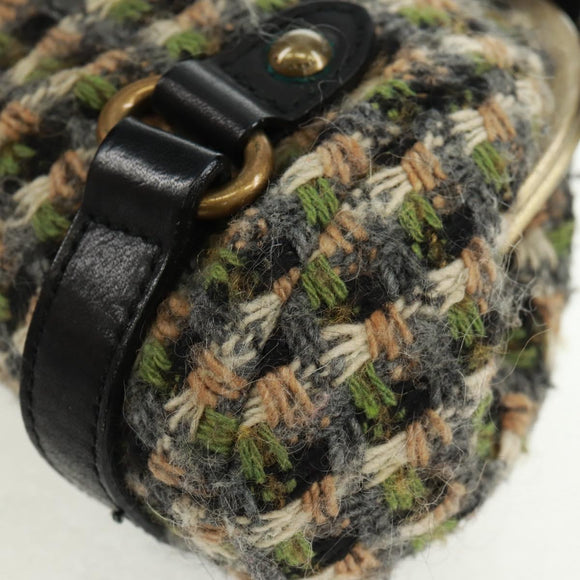 BURBERRY Blue Label Shoulder Bag Tweed Green Auth 168031V