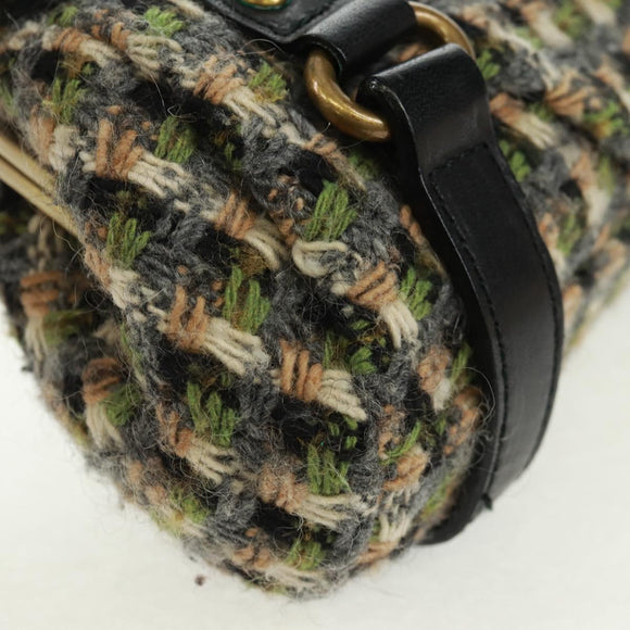 BURBERRY Blue Label Shoulder Bag Tweed Green Auth 168031V