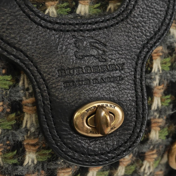 BURBERRY Blue Label Shoulder Bag Tweed Green Auth 168031V
