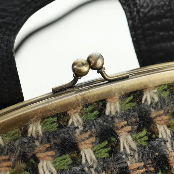 BURBERRY Blue Label Shoulder Bag Tweed Green Auth 168031V