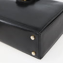CELINE Hand Bag Leather Black Gold Auth 168032-9