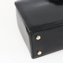 CELINE Hand Bag Leather Black Gold Auth 168032-14
