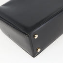 CELINE Hand Bag Leather Black Gold Auth 168032-16