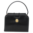 CELINE Hand Bag Leather Black Gold Auth 168032-13